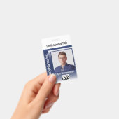 Logo-Foto-Abzeichen - Dunkelblau und Weiß Ausweis (Handheld)