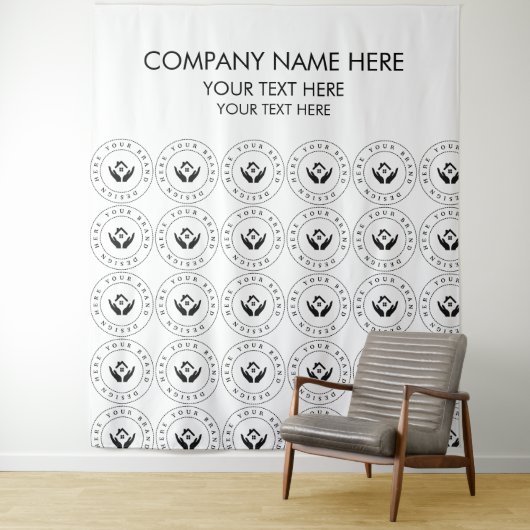 Logo-Foto-Banner für benutzerdefinierte Unternehme Wandteppich (Beispiel)