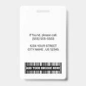 Logo & Foto & BarCode-ID für kundenspezifische Kra Ausweis (Rückseite)