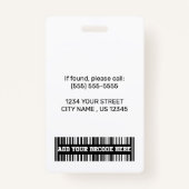 Logo & Foto & BarCode-ID für kundenspezifische Kra Ausweis (Rückseite)