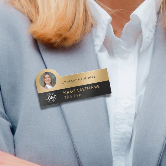 Logo-Foto Berufliche Imitate Gold Black Business Namensschild