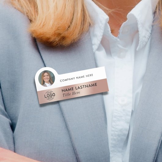 Logo Foto Berufliche Imitate Rose Gold Saubere Wei Namensschild
