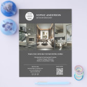 Logo-Foto eines Innenausstatters in Grau Professio Flyer (Einzeln)