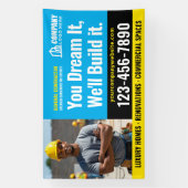 Logo-Foto für Baustellen Blaue Werbung Banner (Vertikal)