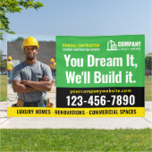 Logo-Foto für Baustellen - Grüne Werbung Banner (Außenbereich)