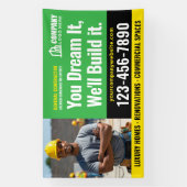 Logo-Foto für Baustellen - Grüne Werbung Banner (Vertikal)