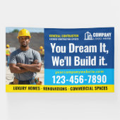 Logo-Foto für Baustellen Navy Blue Werbung Banner (Horizontal)