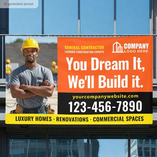 Logo-Foto für Baustellen Orange Werbung Banner
