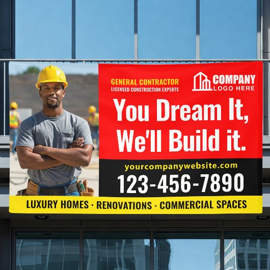 Logo-Foto für Baustellen Rot-Schwarz-Werbung Banner