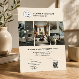 Logo-Foto für Inneneinrichtung in Creme-Farbe Prof Flyer