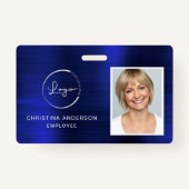 Logo-Foto für Navy Blue Employee Corporate Work Ausweis (Vorderseite)