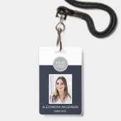 Logo-Foto für Navy Blue Employee Corporate Work Ausweis (Vorderseite mit Lanyard)