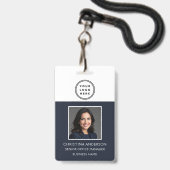Logo-Foto für Navy Blue Employee Corporate Work Ausweis (Vorderseite mit Lanyard)