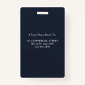 Logo-Foto für Navy Blue Employee Corporate Work Ausweis (Rückseite)