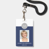 Logo-Foto für Navy Blue Employee Corporate Work Ausweis (Vorderseite mit Lanyard)