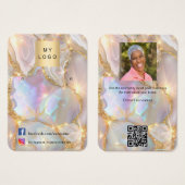 Logo-Foto gegen opal-goldenes Ohrenschmuck-Foto (Vorne & Hinten)