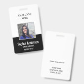 Logo-Foto-ID-Abzeichen für Mitarbeiter Ausweis (Vorder- & Rückseite)