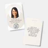Logo-Foto-ID Beige Ausweis (Vorder- & Rückseite)