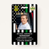 Logo-Foto-ID für den Game Warden Conservation Offi Ausweis (Vorderseite)