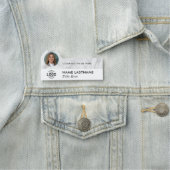 Logo-Foto-ID Grau-Weiß-Marmor Modernes Business Namensschild (Beispiel)