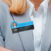 Logo-Foto-ID Modern Sky Blue Black Business Titel Namensschild