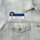 Logo-Foto-ID Modernes, blaues Unternehmen Namensschild (Beispiel)