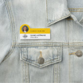 Logo-Foto-ID Modernes Gelbes Unternehmen Titel Namensschild (Beispiel)