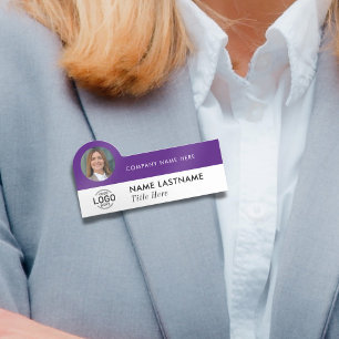 Logo-Foto-ID Modernes, Lila Unternehmen Namensschild
