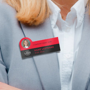 Logo-Foto-ID Modernes Red Black Business Company Namensschild