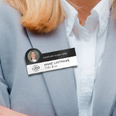 Logo-Foto-ID Modernes Schwarz-weißes Unternehmen Namensschild