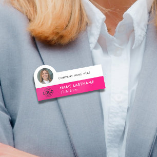 Logo Foto ID Stilvoll Einfach Magenta Pink Busines Namensschild