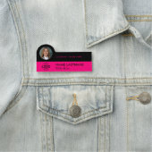 Logo Foto ID Stilvolle Magenta Pink Black Business Namensschild (Beispiel)