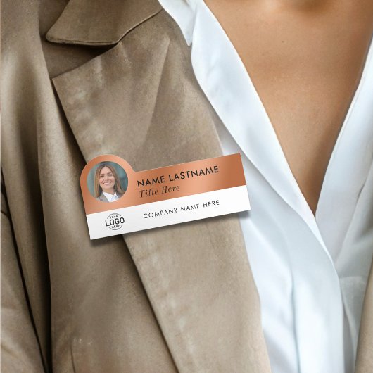 Logo-Foto-Imitats Kupferanteil-Mitarbeiter Namensschild