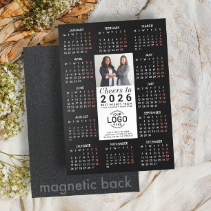 Logo Foto Info Schwarzer Kalender 2026 Magnetkarte Magneteinladung