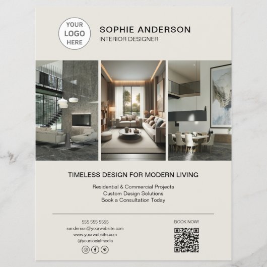Logo-Foto Innenarchitekt Professional Flyer (Vorne)