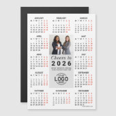 Logo-Foto Moderner Kalender 2026 Magnetkarte Magneteinladung (Vorne/Hinten)