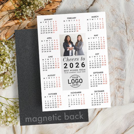 Logo-Foto Moderner Kalender 2026 Magnetkarte Magneteinladung