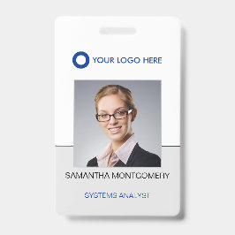 Logo-Foto Name Bar-Code Blau Graue ID Ausweis