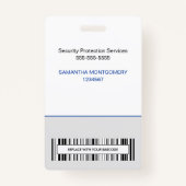 Logo-Foto Name Bar-Code Blau Graue ID Ausweis (Rückseite)