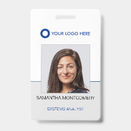 Logo-Foto Name Bar-Code Blau Graue ID Ausweis
