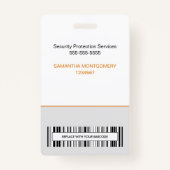 Logo-Foto Name Bar-Code Orange Gray-ID Ausweis (Rückseite)