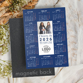 Logo Foto Navy Blue Kalender 2026 Magnetkarte Magneteinladung