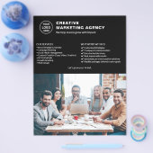 Logo-Foto QR Black Marketing Creative Business Flyer (Einzeln)