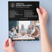 Logo-Foto QR Black Marketing Creative Business Flyer (Hand)