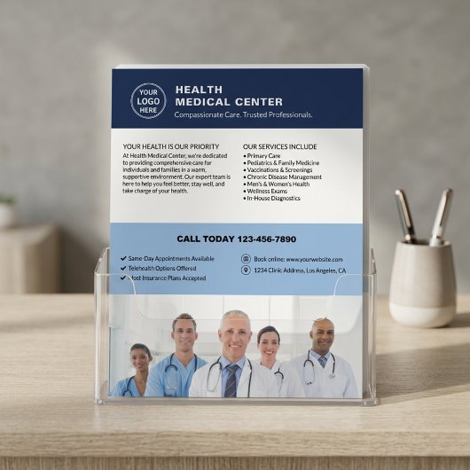 Logo-Foto QR-Code der Klinik für Gesundheitsversor Flyer