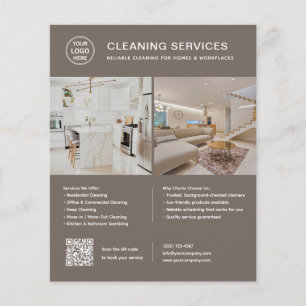 Logo-Foto-QR-Code für Reinigungsdienstleistungen i Flyer