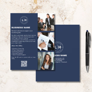 Logo-Foto QR Navy Blue Beruflich Business Flyer