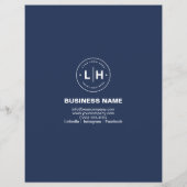 Logo-Foto QR Navy Blue Beruflich Business Flyer (Hinten)