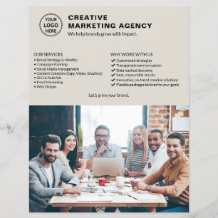 Logo Foto QR Neutral Marketing Geschäft Flyer