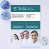 Logo-Foto-QR-Teal Kinderklinik Flyer (Einzeln)